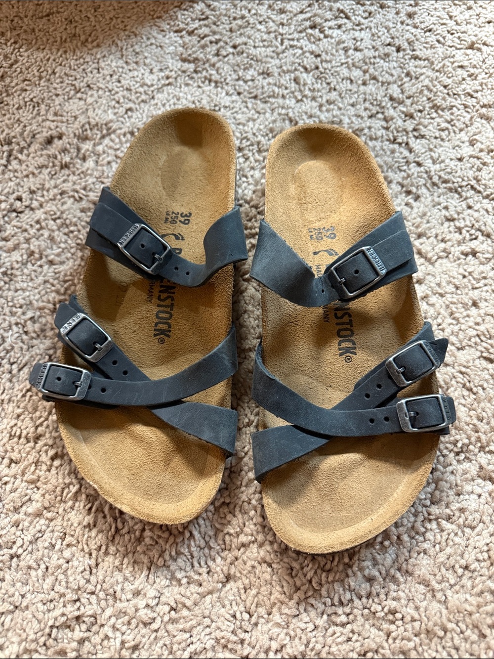 Birkenstock Black Triple-Strap Slide Sandals